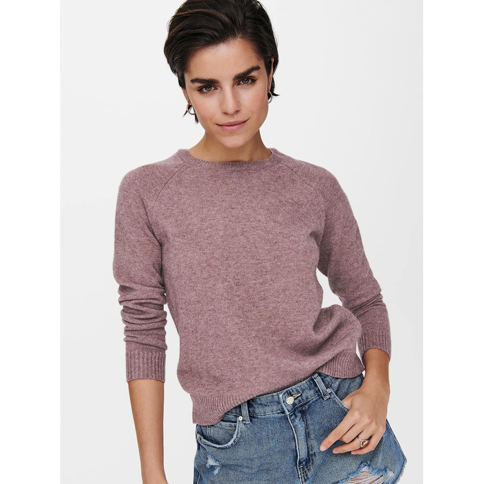 Жіночий в'язаний светр ONLY ONLLESLY Rose Brown (XXL) — м'який трикотажний пуловер кольору рожево-коричневий