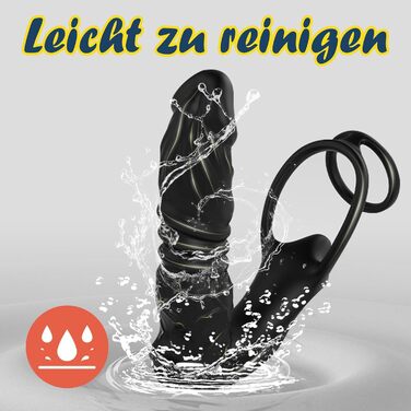 Анальні вібратори TDLPlus з 9 телескопічних та 9 режимів вібрації – ергономічний анальний дildo та анальний плагін для стимуляції простати, з подвійним кільцем для пеніса, секс-іграшки для чоловіків та пар