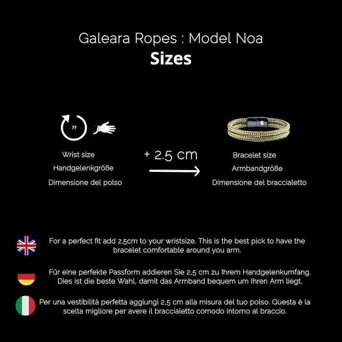 Плетений морський браслет із вітрильного шнура з магнітним замком Galeara Noa (зелений з золотом, 205 мм)