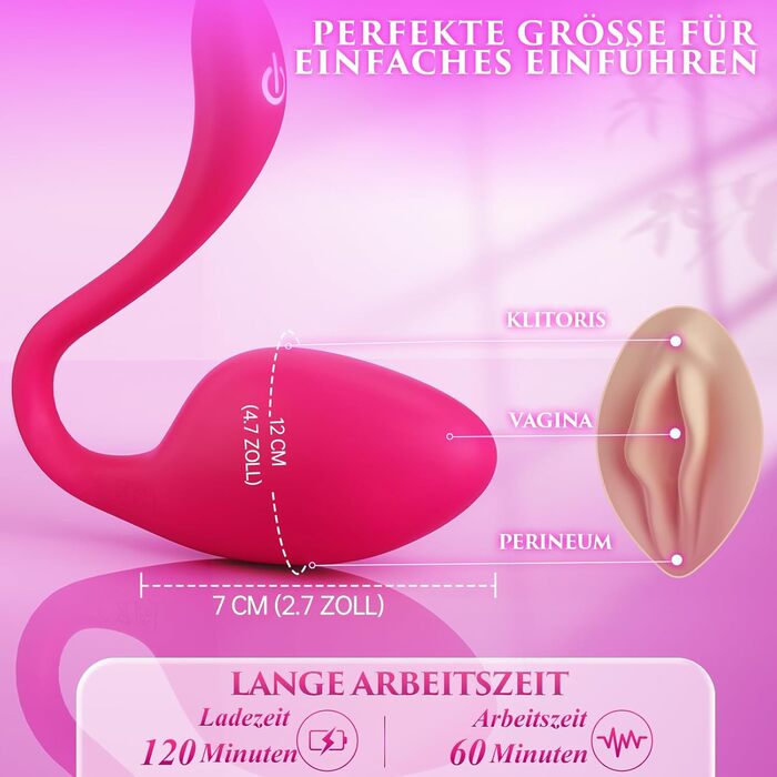 Вібратор для жінок та пар з 9 режимами, керування через додаток, рожевий, універсальний розмір