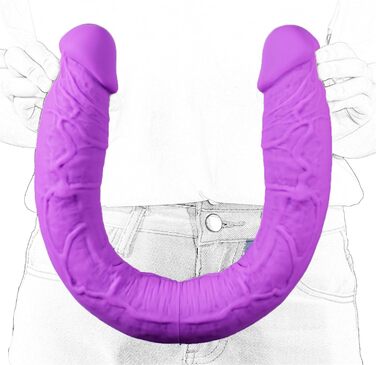 Анальний плагін Youxclian 42 см з реалістичним дизайном, силікон, стимуляція G-точки, великий анальний плагін, подвійна пенетрація, секс-іграшка для жінок, лесбійок