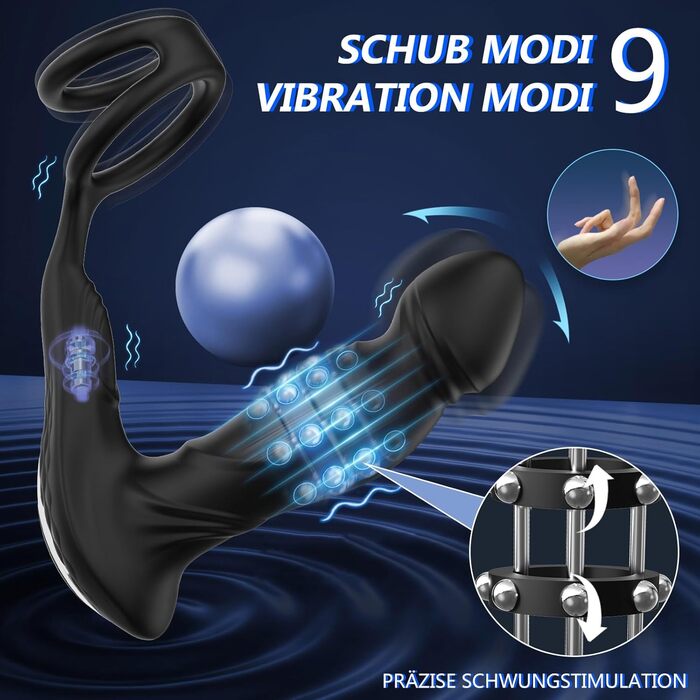 Анальні вібратори 3-в-1 для чоловіків: вібратор, плагін, керування через додаток. 9 режимів, сексуальні іграшки для чоловіків