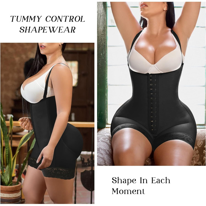 Корсет-боді YIANNA для формування фігури, висока компресія, чорний (M)