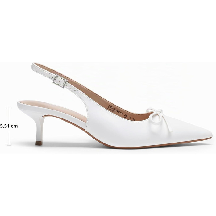 Жіночі туфлі-слінгбеки DREAM PAIRS на підборах kitten heel, білі, розмір 43 EU