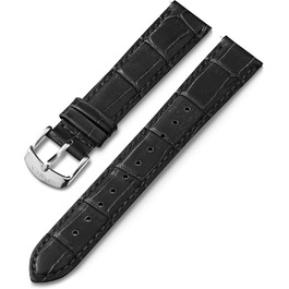 Силіконовий ремінець для смарт-годинника Timex IQ+ Move 18мм, чорний з тисненням під крокодила, срібляста застібка