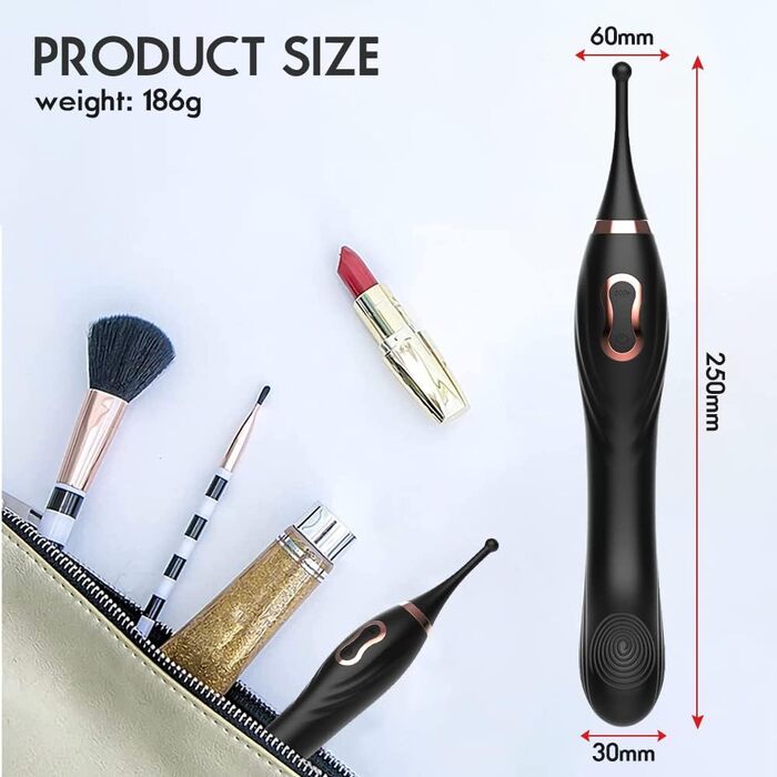 Вібратор клітора високої частоти Xuomt для жінок: стимуляція G-точки та клітора, заміна головки, силікон, чорний