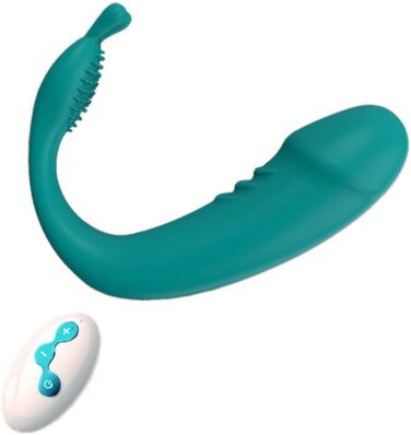 Силіконове вібруюче яйце NAIXBTY з пульсацією, дистанційним керуванням та бездротовою зарядкою. Інтимний масажер для вагінального та кліторального застосування (зелений)