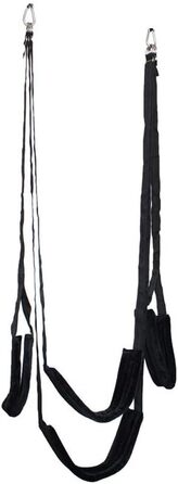 Кріплення для гойдалки OnundOn з рамою зі сталі та поворотним з'єднанням, включаючи дюбелі. Гойдалка для двох, для кріплення до стелі або дверей. Максимальне навантаження: 150 кг (Чорний)