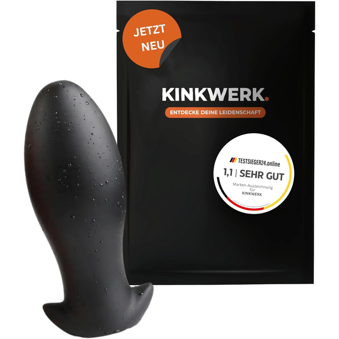 Анальний плаг KINKWERK з м'якого силікону | Преміум якість для початківців та експертів | М'який та комфортний | Високоякісна обробка | Легко чистити (L)
