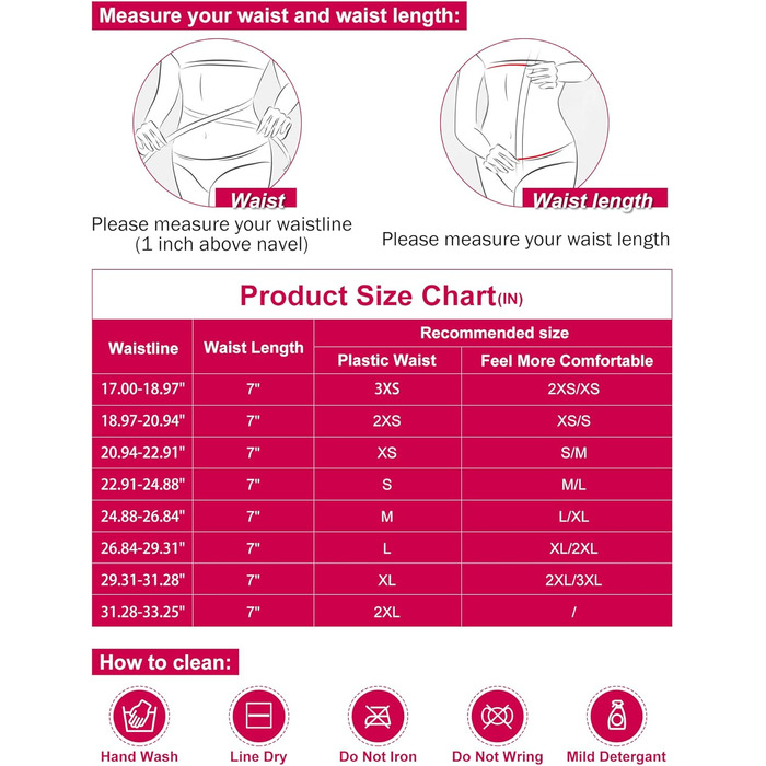 Корсет для фігури жіночий, чорний, 17.8 см, короткий торс, 9 сталевих кісток