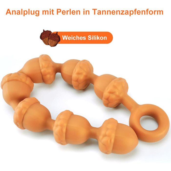 Анальні кульки з силікону NAIXBTY Extra Lang (7 кульок) з ланцюгом, анальні пробки, для чоловіків та жінок