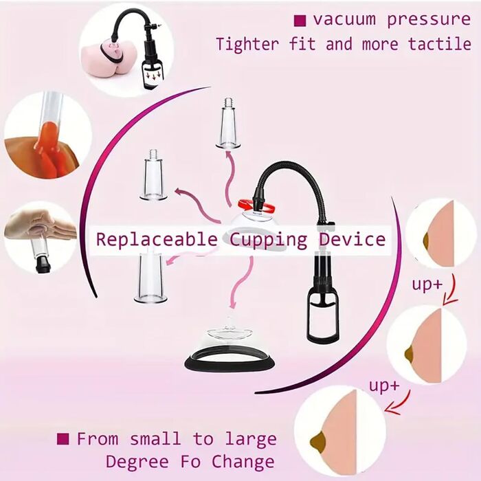 Набір для стимуляції клітора Guspiun: ручна вакуумна помпа з 2 сосками для клітора та 3 сосками для грудей, сексуальна іграшка для жінок, парна