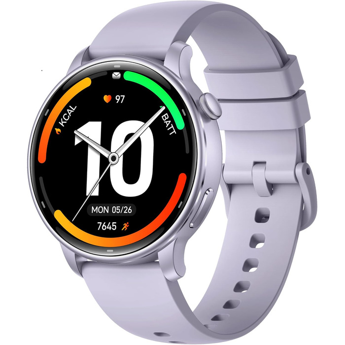 Жіночий смарт-годинник з AMOLED сенсорним екраном, GPS та водонепроникністю 3ATM, фітнес-трекер з вимірюванням HR/SpO2, 110+ спортивних режимів (фіолетовий)