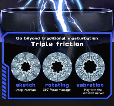 Мастурбатор для чоловіків з телескопічною конструкцією та 7 режимами вібрації - LZYLWC