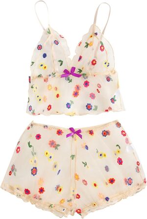 Піжама жіноча коротка з тонкими бретелями, сукня з стрингом, сексуальна спідня білизна, комплект з бюстгальтером пуш-ап та стрингами