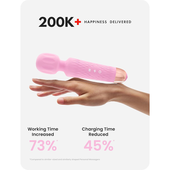 JOYANY Масажер для тіла – 3 години роботи від акумулятора, тихий та потужний мотор, водонепроникний, функція пам'яті, 20 режимів вібрації, 8 швидкостей – набір силіконових вібраторів для розслаблення м'язів (фіолетовий, рожевий)