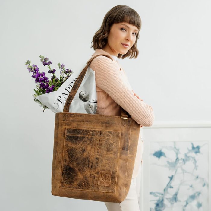 Жіноча шкіряна сумка-шопер Berliner Bags Vintage Shopper Seville, горіховий колір (Walnut)