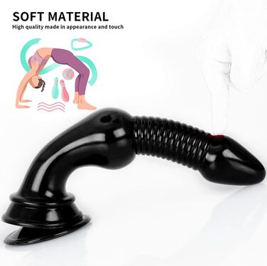 Анальний дildo Jixaxe 30 см з силікону - розширювач ануса, іграшка для стимуляції G-точки, чорний