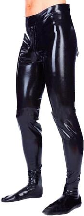 Штани з латексу для чоловіків JVHGE: сексуальні панчохи, розріз для промежини, блискавка, легінси, гумові чоботи, чорний, червоний M
