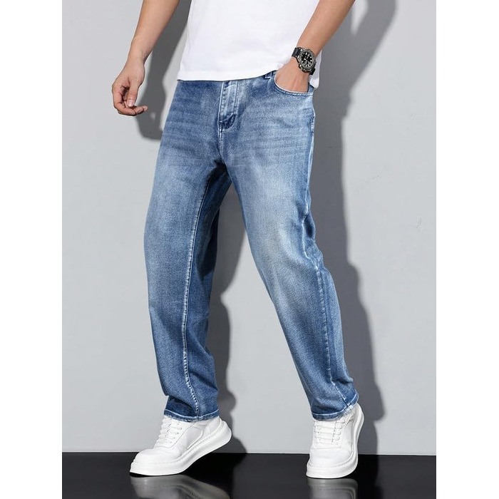 Чоловічі джинси Elegancity Baggy Stretch: широкі штани в стилі Y2K Streetwear, Loose Fit, сині (XS)