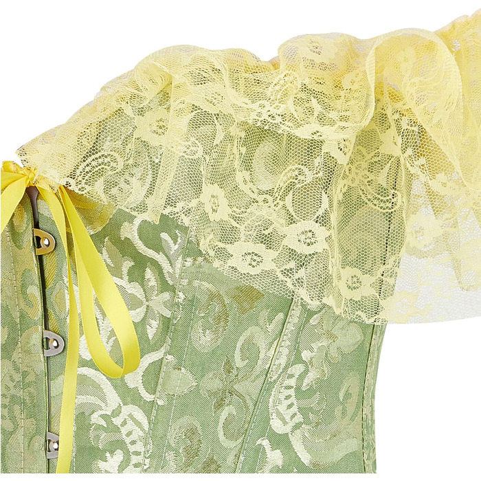 Жіноче корсетне бюстгальтер з шнурівкою, квітковий принт, вінтажний стиль, під грудьми, застібка спереду, XXL, B-зелений