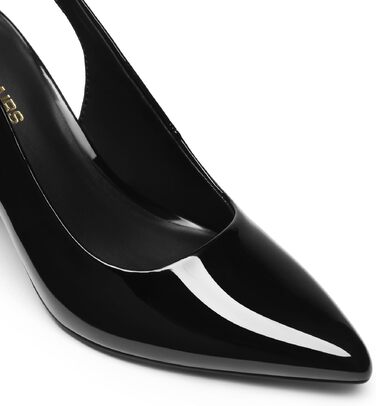 Жіночі туфлі-човники Dream Pairs з відкритим каблуком (Slingback), чорний лак, розмір 40.5 EU