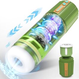 Електричний стакан для мастурбації з 8 обертовими, телескопічною функцією та 5 режимами вібрації. Іграшки для чоловіків, набори вібраторів для мастурбації.