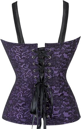 Корсет Vollbrust з застібкою-блискавкою для жінок, готичний стиль, XXL, фіолетовий