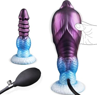 Анальний дилдатор Monster Knot Dildo для чоловіків та жінок, BDSM, стимуляція простати, зелений/блакитний