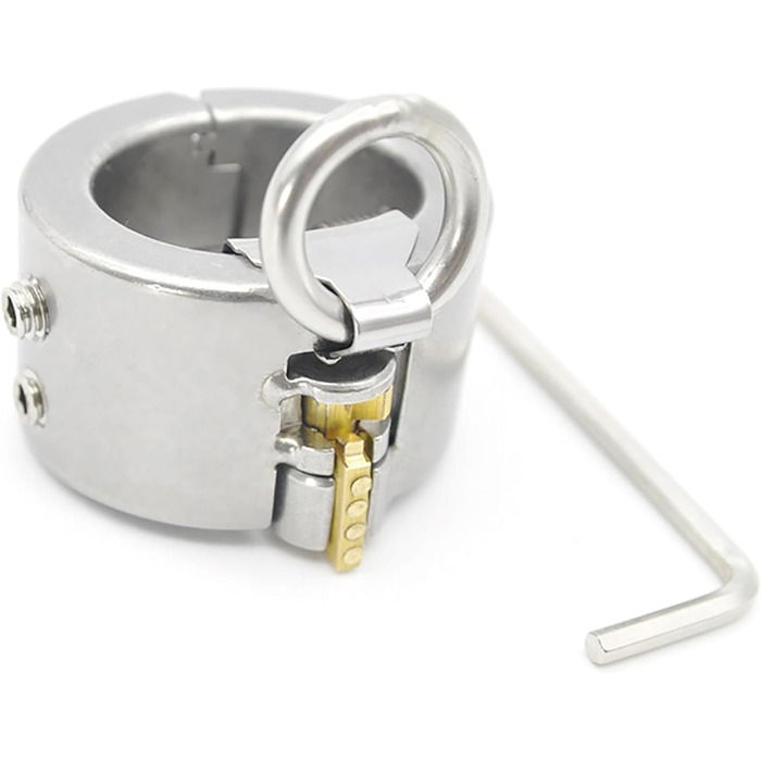 Сталевий кільце для яєчок з 4 знімними шипами CBT, замками та металевим ланцюгом. Підвіска для яєчок, бондж, кільце для статевого члена. Іграшки для дорослих для чоловіків, срібло, комплект