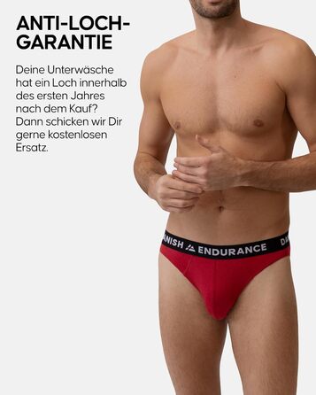 Труси чоловічі DANISH ENDURANCE 6 шт. з бамбука, класичні, м'які, з еластиком, без етикетки, 3XL (6 кольорів)