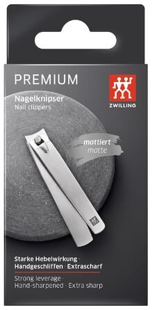 Кусачки для нігтів Zwilling Premium, гіпоалергенні, з вигнутим лезом та підсиленим важелем, сріблясті, 85 мм