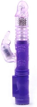 Вібратор PleasureBoxxx Rampant Rabbit з ротаційними перлами, стимулятор клітора, фіолетовий