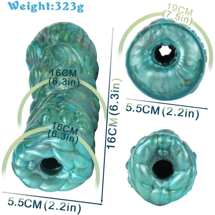Іграшка для чоловіків Jixaxe Alien Monster - реалістична мастубаційна іграшка з вагінальним та анальним отвором, компактна, 3D, для соло