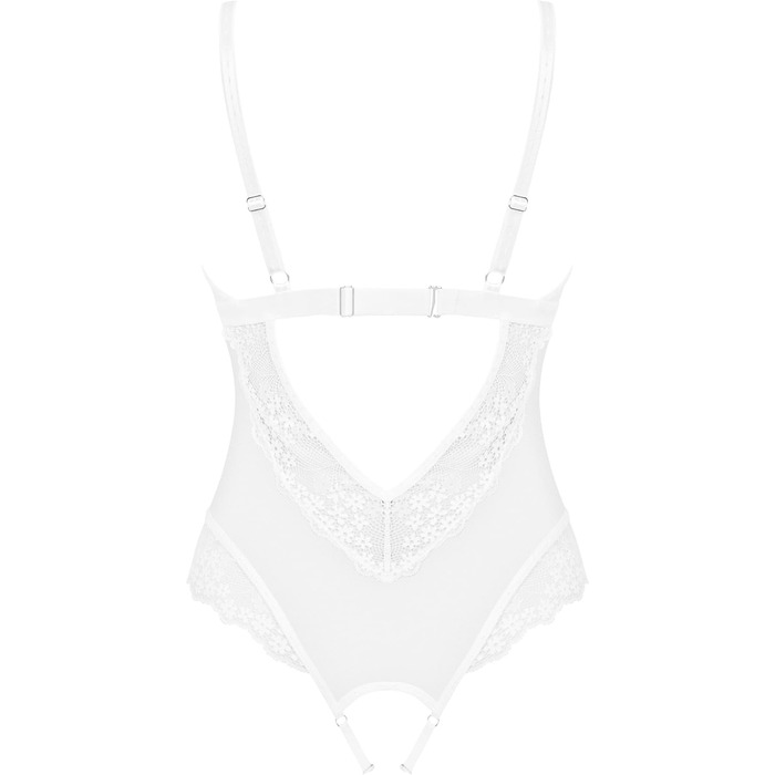 Сексуальний жіночий комплект спідньої білизни Selente Love & Fun: боді/відкритий боді та шовкова маска для очей, виготовлено в ЄС, розмір M-L, білий