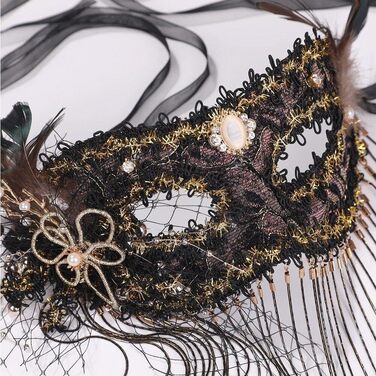 Чорна мереживна маска Wudaizhi: вінтажна елегантність для карнавалу та косплею