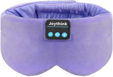 Маска для сну з Bluetooth-навушниками Joythink 5.3, шовкова музична маска для сну та медитації, підходить для сну на боці, 16 годин роботи, мийний аксесуар для подорожей та відпочинку (Фіолетова)