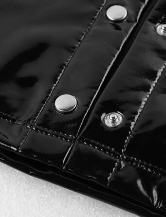 Чоловіча сорочка з лакованої шкіри Wetlook AIEOE, чорна, XXL