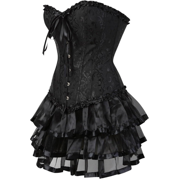 Корсетне плаття в готичному стилі Moulin Rouge, корсет, спідниця, великі розміри S-3XL (XL, 01 Темно-синій)