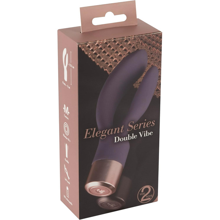 You2Toys Elegant Vibrator Double Vibe - вібратор Double Vibe Elegant від You2Toys, двофазний вібратор для жінок та пар, 10 режимів вібрації, фіолетовий/рожеве золото