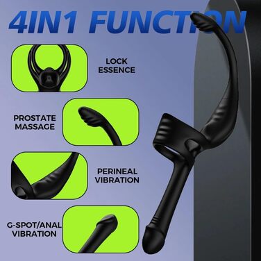 Вібратор для чоловіків Qhysin: стимуляція простати, анальний вібратор з кільцем, 10 режимів, комплект для пар