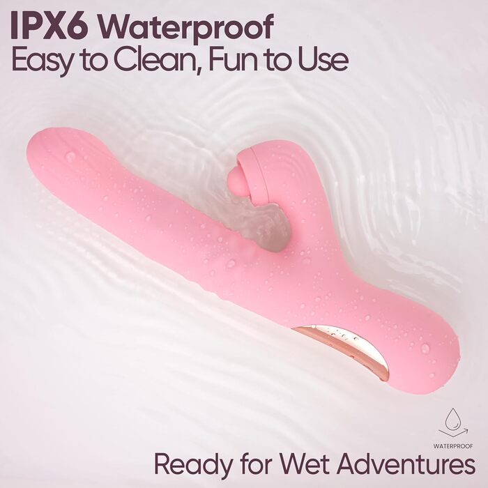 Вібратор для тіла SE LOVE Rabbit ComePlay, рожевий - подвійна стимуляція, перламутрові кульки