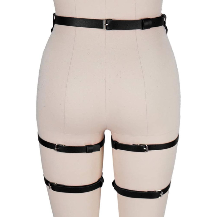 Корсет-зачіп для ніг з PU шкіри, чорний, корсет, зачіп для ніг, пу шкіра, чорний, корсетний пояс