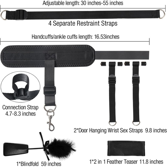 Набір для БДСМ-фетшингів: кайдани, наручники, мотузки, петиш та маска для початківців