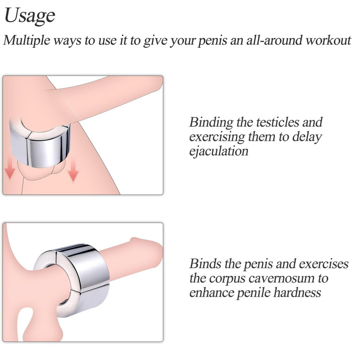 Сталевий кільце для статевих органів з магнітом, розширювач мошонки, тренажер для пеніса, кільця для мошонки, пристрої для пеніса, сексуальні іграшки для чоловіків, діаметр: 40 мм