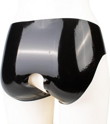 Латексний сліп з кроком (відкритий) - Rubberfashion, чорний, 0.4 мм, для жінок та чоловіків