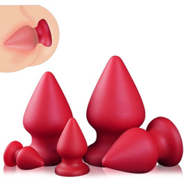 Анальний пробка з силікону NAIXBTY з чашею для масажу G-точки та простати, XL, червона