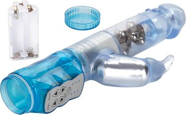 Вібратор Jack Rabbit з стимуляцією клітора, водонепроникний, блакитні плаваючі перлини