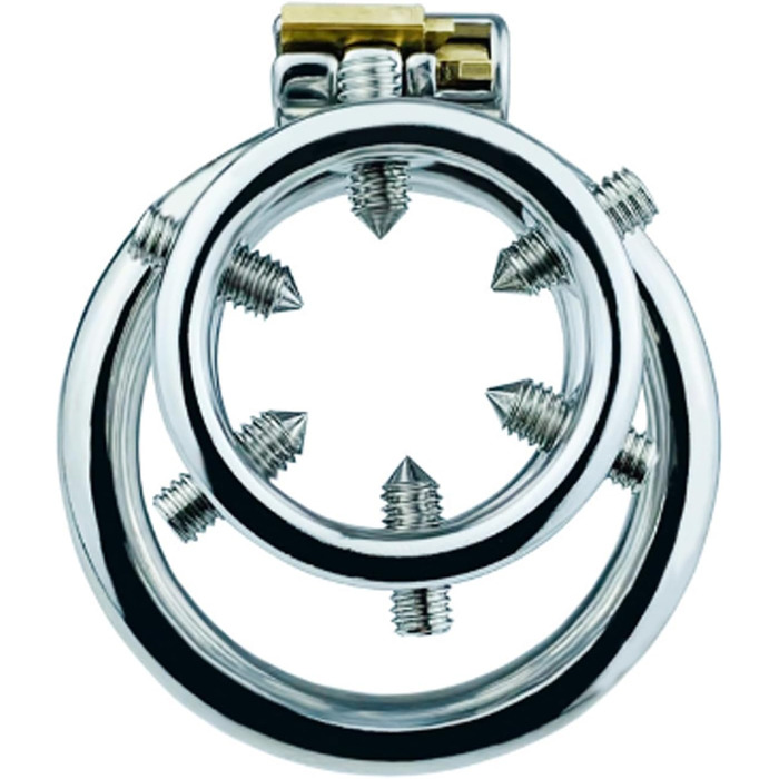 Сталевий кільцевий роздільник яєчок (Doul) з шипами для чоловіків. Кольце для яєчок, розтягувач яєчок, CBT, Бондеж, інтимні іграшки. Діаметр 45 мм