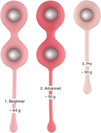 Набір для тренування м'язів тазового дна Orion Liebeskugel - інтенсивний набір з 3 шт. з рельєфною структурою, обертаються всередині, для початківців та досвідчених користувачів, рожевий